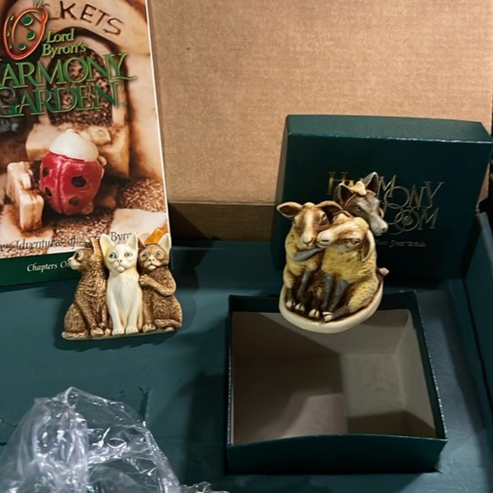 Harmony Kingdom Car Pin and Lamb chops trinket box